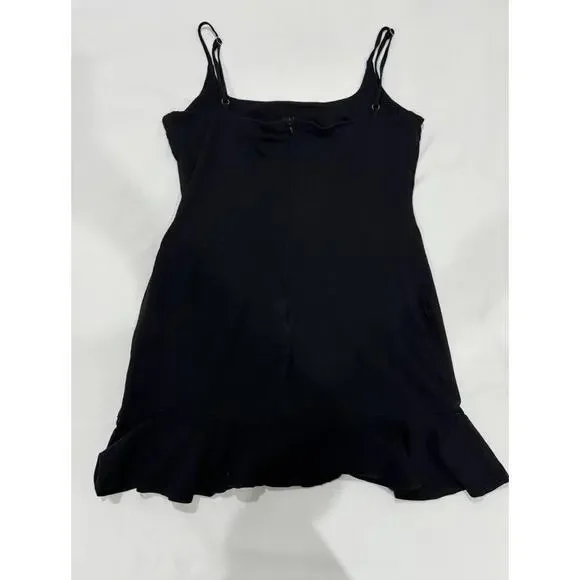 Princess Polly Kiribati Black Ruffle Hem Sleeveless Mini Short Dress- Size 12 - Picture 4 of 9